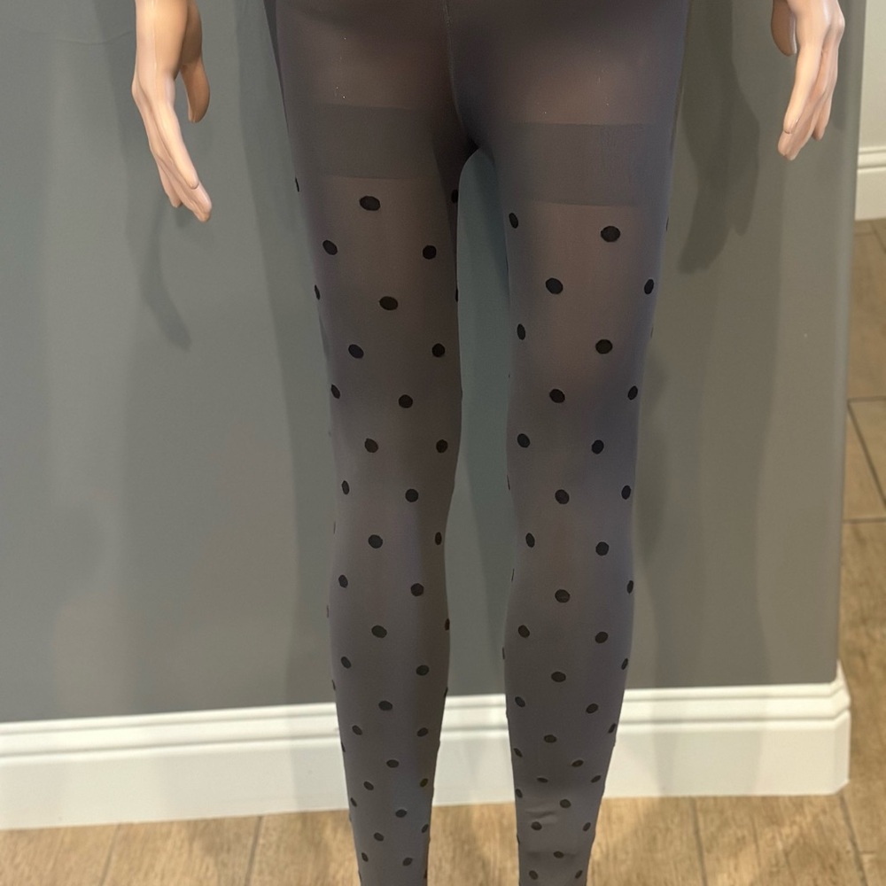 Gray Polka Dot Tights